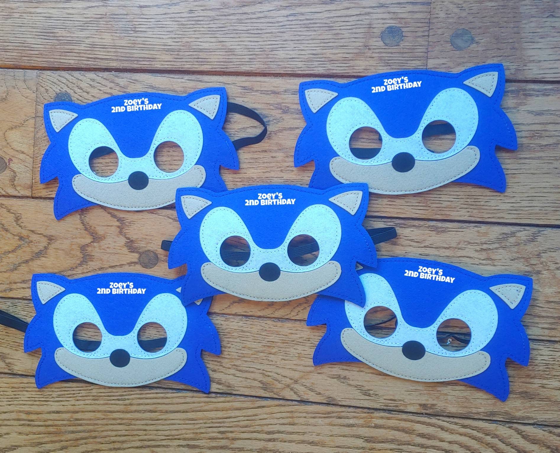 Personalized Sonic Felt Masks Sonic party favors Sonic Birthday