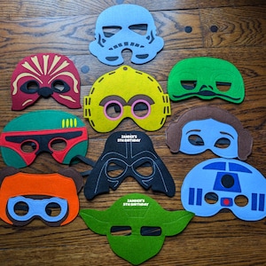Personalized Star Wars Felt Masks! Star Wars party favors! Star Wars Birthday Party! image 1
