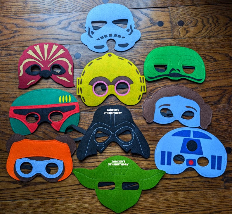 Personalized Star Wars Felt Masks! Star Wars party favors! Star Wars Birthday Party! image 1