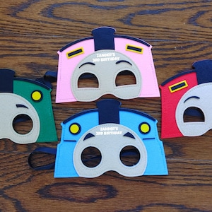 Personalized Thomas Felt Party Masks Favors! Thomas the Train Birthday Party! Percy James