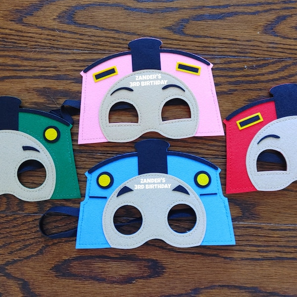 Personalized Thomas Felt Party Masks Favors! Thomas the Train Birthday Party! Percy James