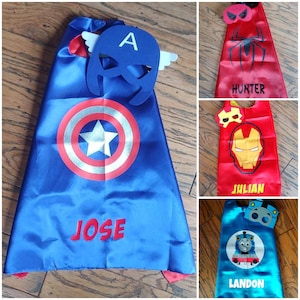 PERSONALIZED Superhero CAPES! 30 Characters! Personalized Cape / Felt Mask Sets!