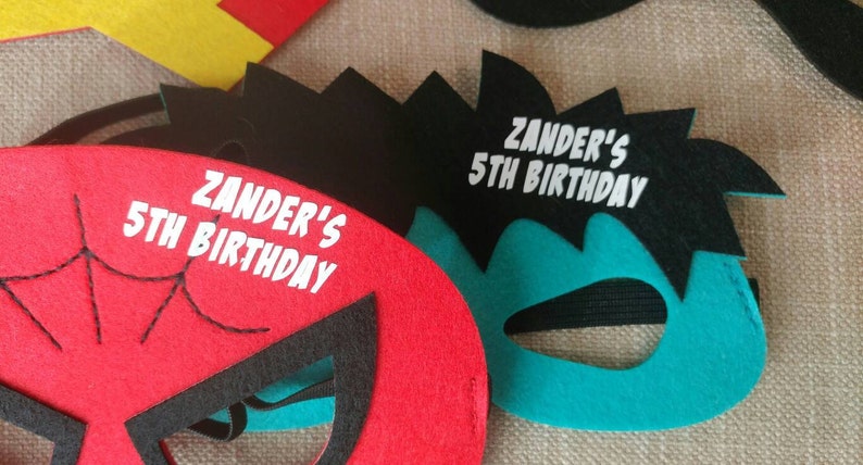 Spiderman Black Widow Personalized Avengers Felt Masks Avengers Birthday Party Favors Hulk! Ironman Thor Hawkeye Captain America