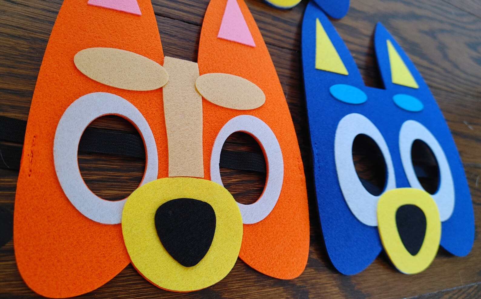 Personalized Bluey Felt Masks Party Favors Birthday Party Etsy