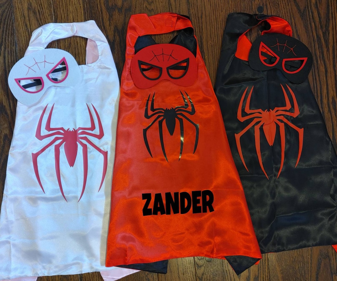 Personalized Spiderman Cape and Mask Set Party Packs Etsy