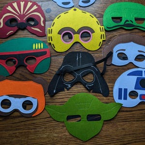 Personalized Star Wars Felt Masks! Star Wars party favors! Star Wars Birthday Party! image 2