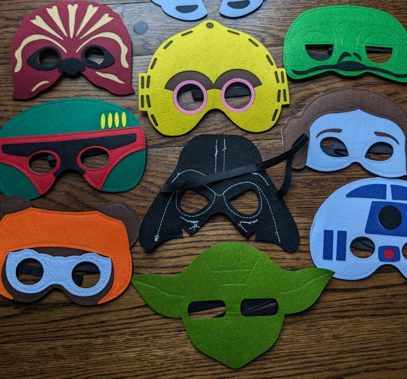 Personalized Star Wars Felt Masks! Star Wars party favors! Star Wars Birthday Party! image 2