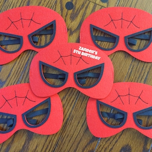 Personalized Spiderman Felt Mask Party Packs!  Spiderman Birthday Party Favors!