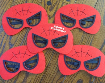 Personalized Spiderman Felt Mask Party Packs!  Spiderman Birthday Party Favors!