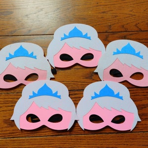 Ready to Ship CLOSEOUT Personalized Frozen Elsa Birthday Party Felt Masks Frozen Party Favors Princess image 2
