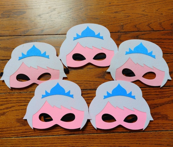Ready to Ship! CLOSEOUT! Personalized Frozen Elsa Birthday Party Felt  Masks! Frozen Party Favors! Princess