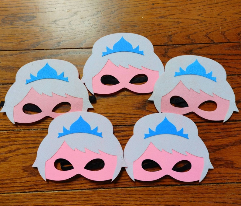 Ready to Ship CLOSEOUT Personalized Frozen Elsa Birthday Party Felt Masks Frozen Party Favors Princess image 2