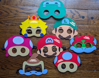 Personalized Mario Brothers Felt Masks!
