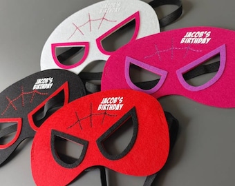 READY TO SHIP! Personalized Spiderman Spidergirl Felt Mask Party Packs!   Spiderman Friends Birthday Party Favors!