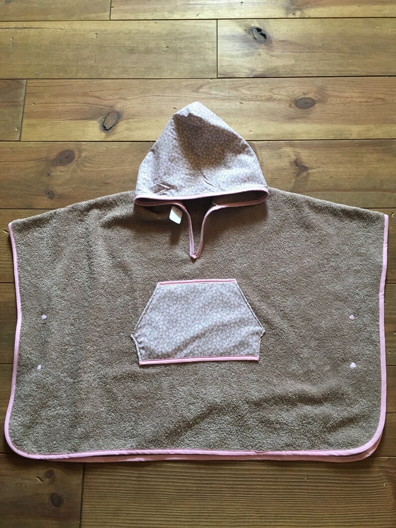 Beach Or Bath Poncho In Sponge And Cotton Fabric Flower Etsy