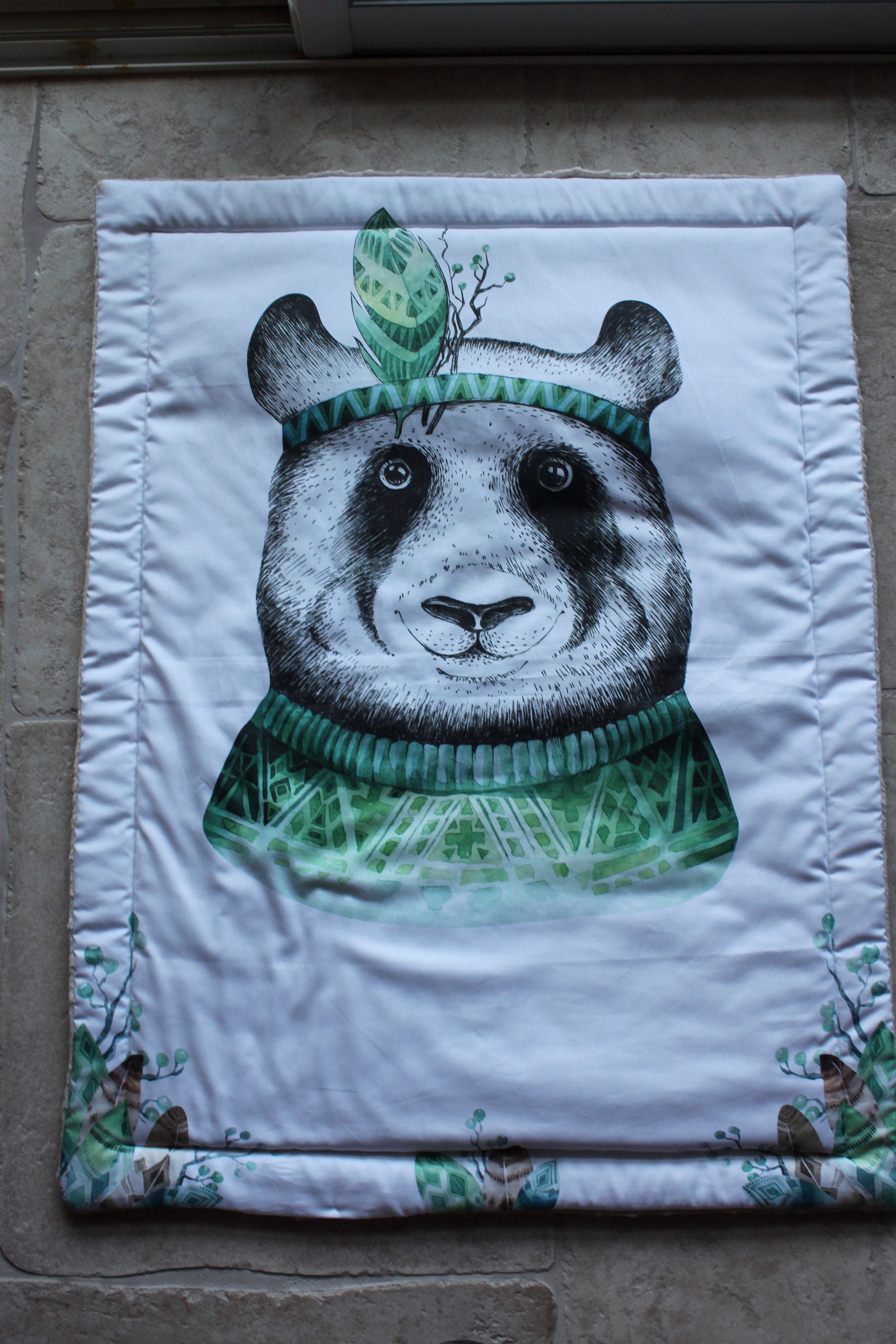 Couverture Douce Motif Panda Indien.