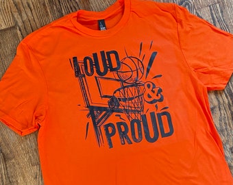 Loud and Proud Basketball T Shirt Orange