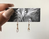 Herkimer diamond dainty drop dangle earring 14kt goldfilled bridesmaid jewelry simple earrings modern minimalist