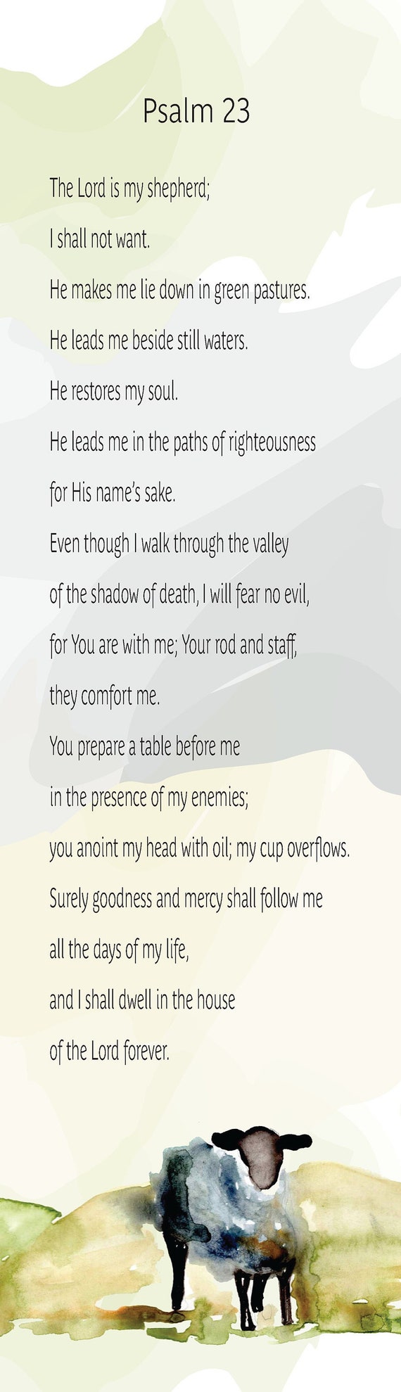Psalm 23 Bookmark - Etsy