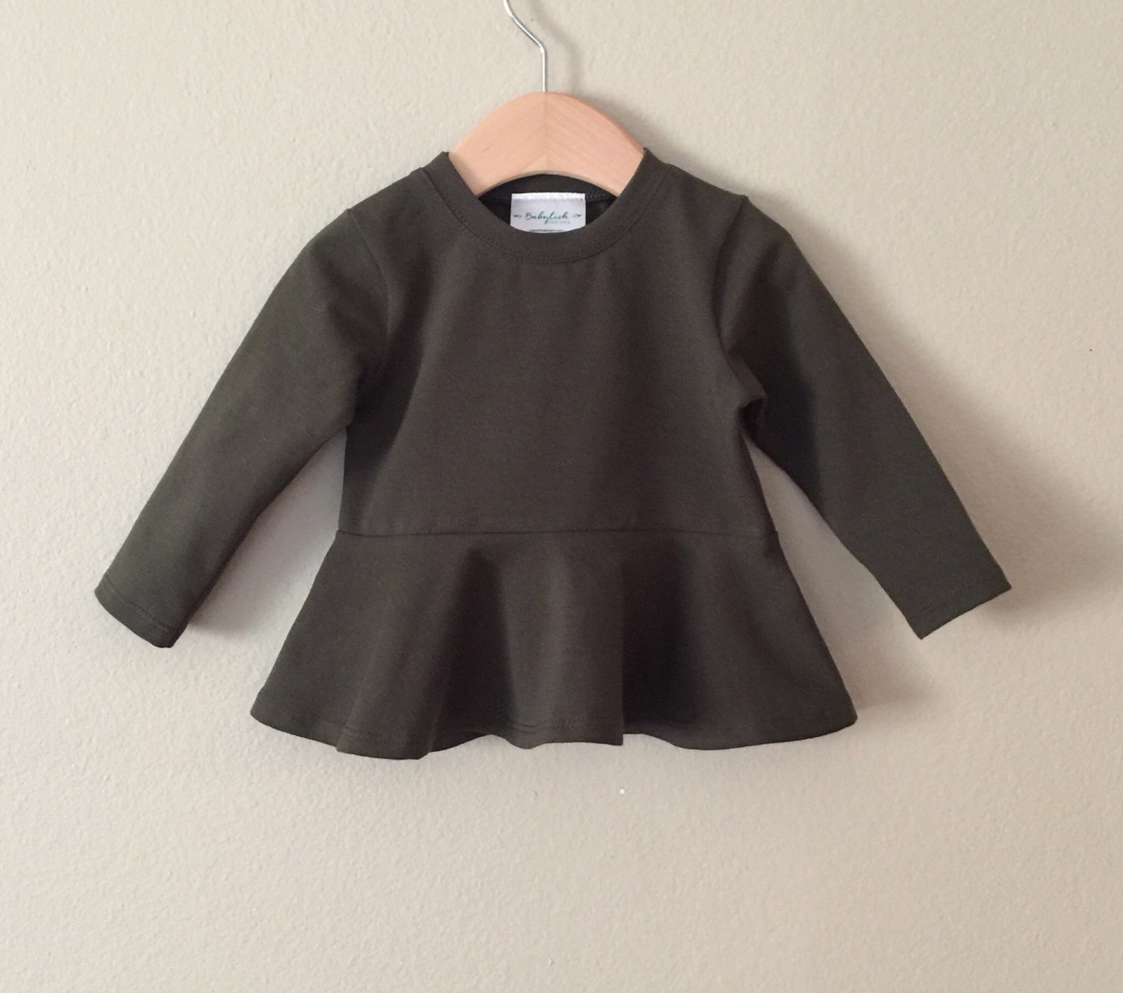 Baby toddler girl long sleeve peplum top made to order Etsy Nederland