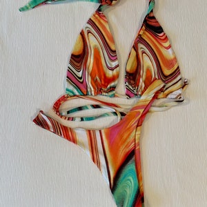 Made to order bikini, high cut cheeky bottoms and convertible top women’s bikini, swimwear