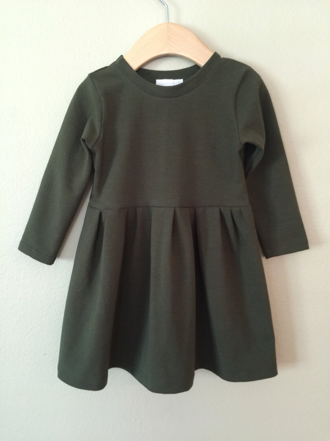 Baby Toddler Girl Dress Long Sleeve Made to Order olive - Etsy