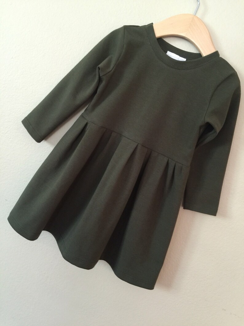 Baby Toddler Girl Dress Long Sleeve Made to Order olive Etsy