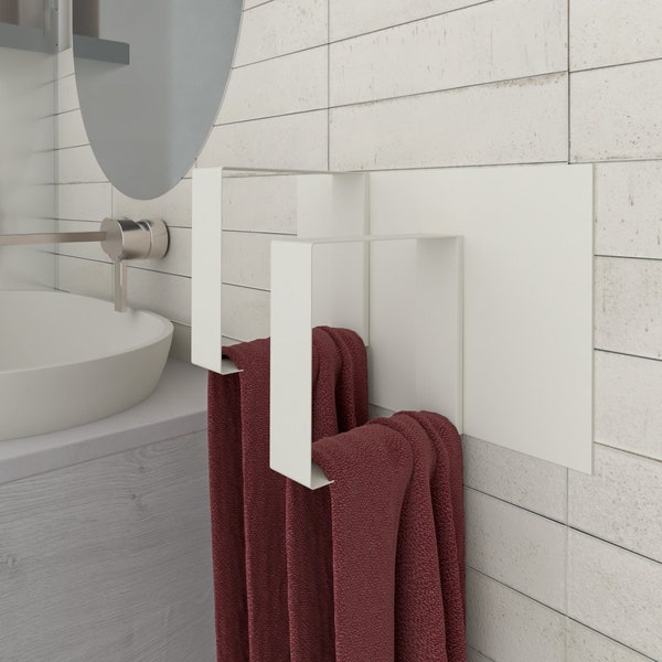 Easy install bathroom towel rack set- Glue on bathroom accessories