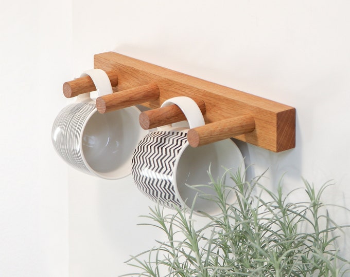 MAGNETABHÄNGER • W | Magnetisches Speichersystem, Massivholzbügel, Küchenablage, Handtuchhalter, Haken, Massivholz handgeölt mit Naturöl