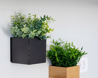 MAGNETIC planter / Magnetic box | steel magnetic flower pot for wall mounted herbs and plants