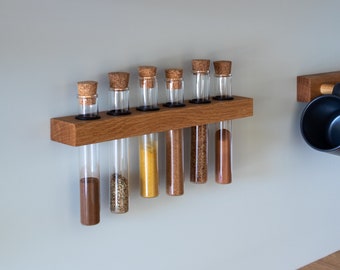 MAGNETIC Spice rack with 6 glass tubes