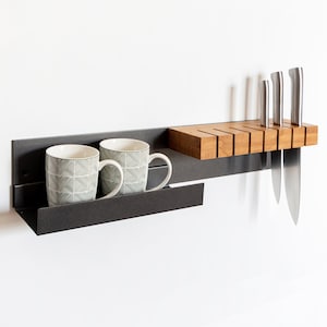 3S magnet kitchen storage set: wall panel knife block shelf U image 1