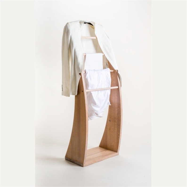 Solid Oak Wood Clothes Stand PLUTOO Wooden Clothes Valet Etsy Australia