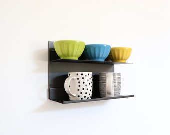 3S MAGNET - Kitchen wall organisation SET #6 // Magnetic storage set includes: a wall panel + 2 steel shelves