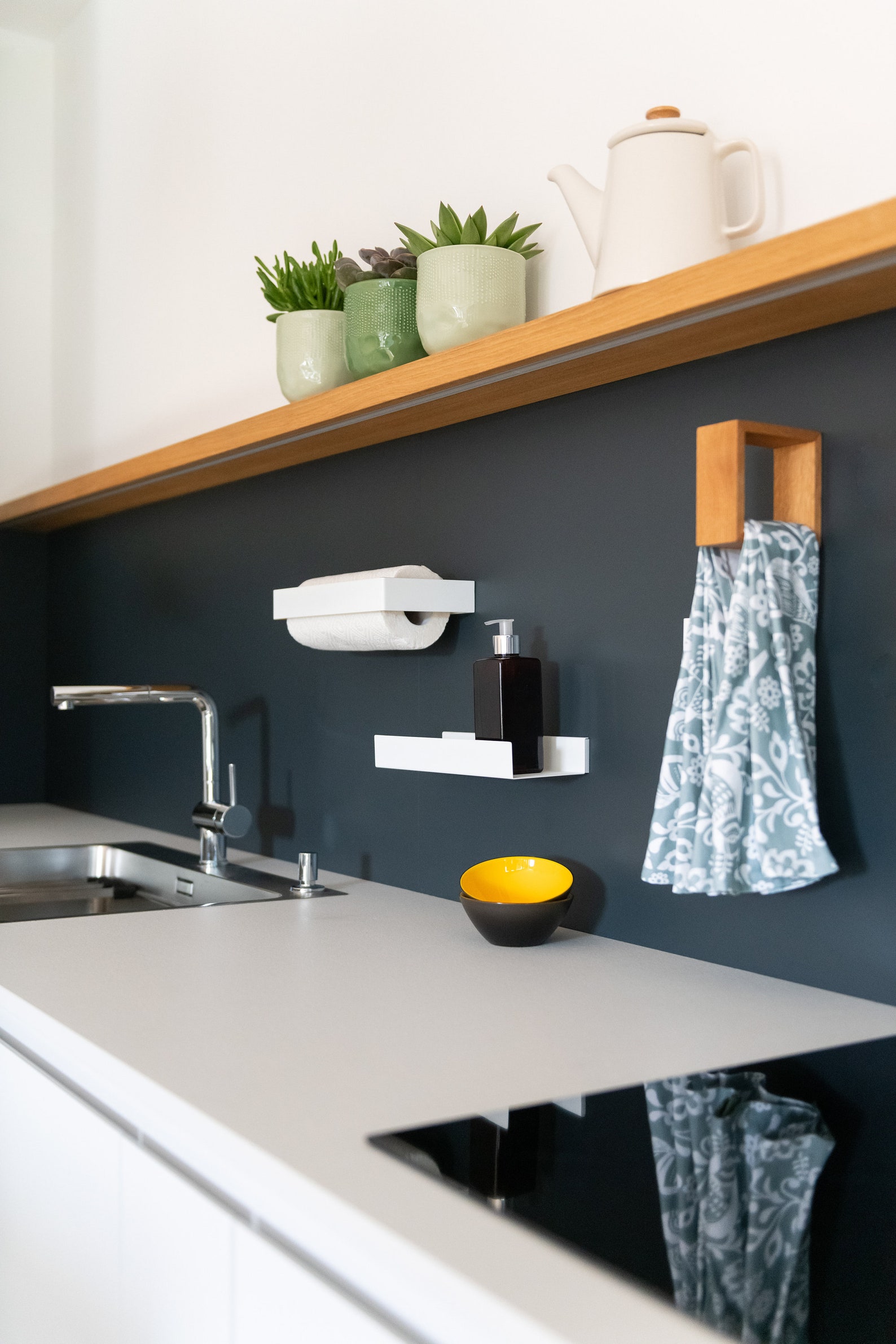 Kitchen Towel Holder Made of Solid Oak Wood Etsy