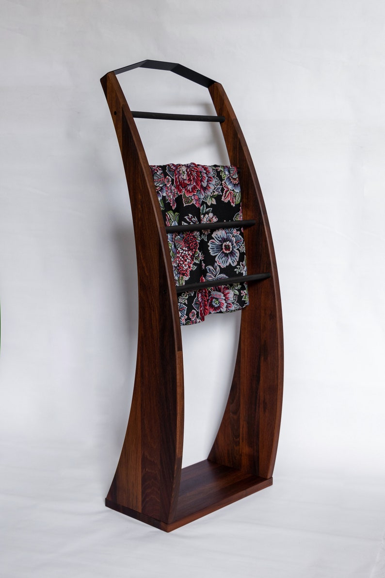 Clothes stand Plutoo WALNUT wood clothes valet, clothes hanger, bedroom clothes stand image 3