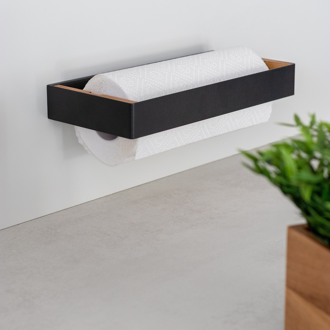 Buy Magnetic Paper Towel Holder: Steel Oak Kitchen Roll Dispenser Online  in India