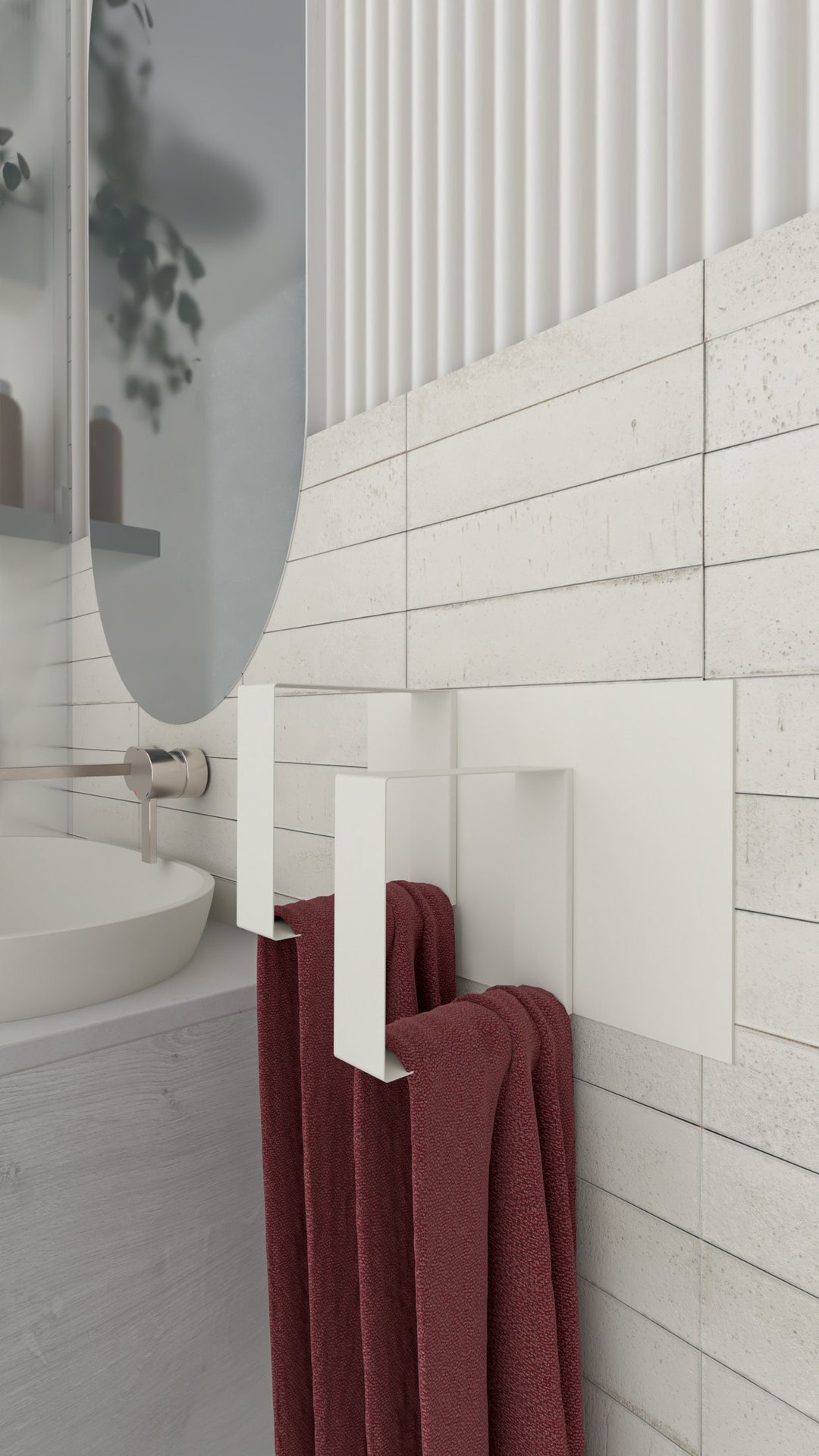 Easy Install Bathroom Towel Rack Set- Glue on Bathroom Accessories - Etsy