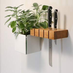 Magnetic Knife Block: Solid Oak Wood, Hand Oiled, MINI
