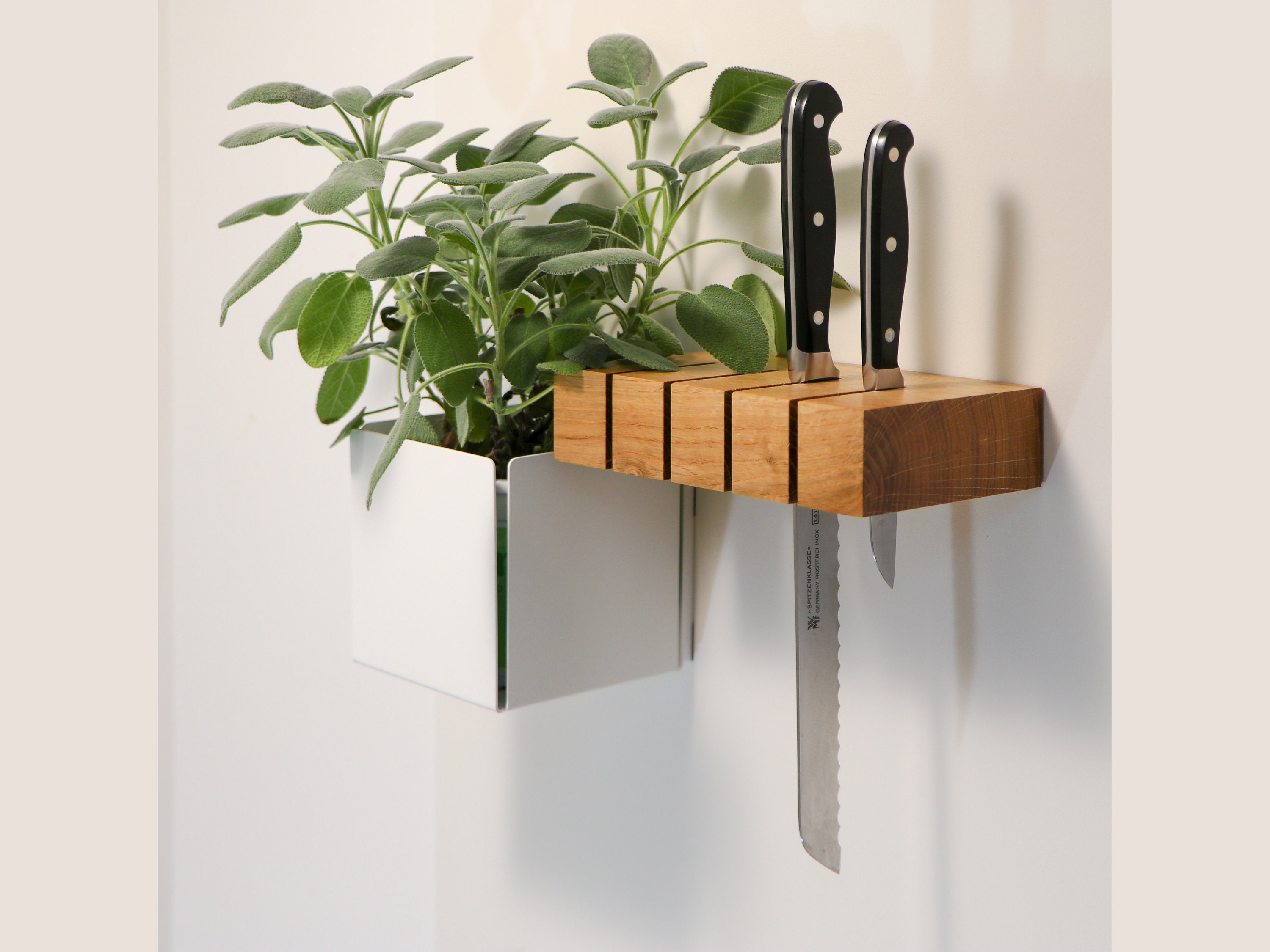 Bloc Couteau Magnétique Mini, Petit Porte-Couteau avec Fixation Magnétique, Porte-Couteaux en Bois d