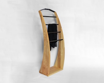 Perchero de madera maciza de fresno: perchero para dormitorio aceitado a mano
