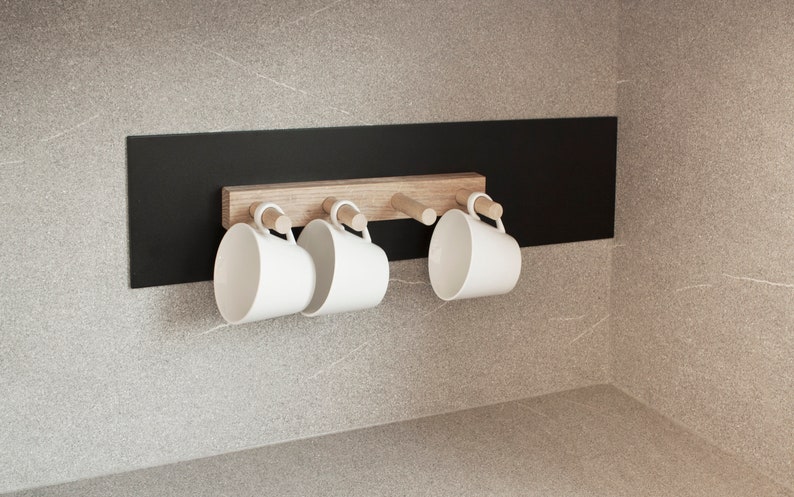 Magnetic kitchen towel hanger, magnetic coffee cup hanger, coffee mug rack, tea towel holder Hanger W basic image 4