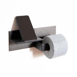 No drill toilet paper holder set, magnetic bathroom accessories, minimalist bath decor, easy install WC set