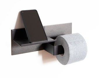 No drill toilet paper holder set, magnetic bathroom accessories, minimalist bath decor, easy install WC set