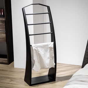 Clothes stand - Black | bedroom clothes valet, wooden clothes rack, clothes hanger