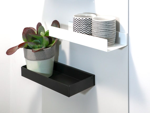 Magnetregal B | Magnetisches Küchenregal, Badezimmerregal, Stahlregal für Gewürze