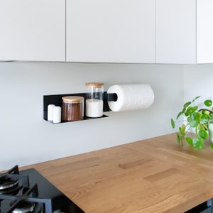 Imán 3S - set de almacenamiento de cocina: panel de pared + soporte para toallas de papel + estante L