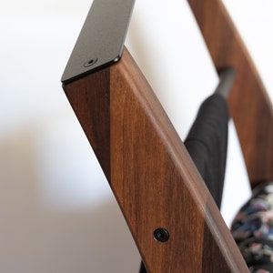 Clothes stand Plutoo WALNUT wood clothes valet, clothes hanger, bedroom clothes stand image 5