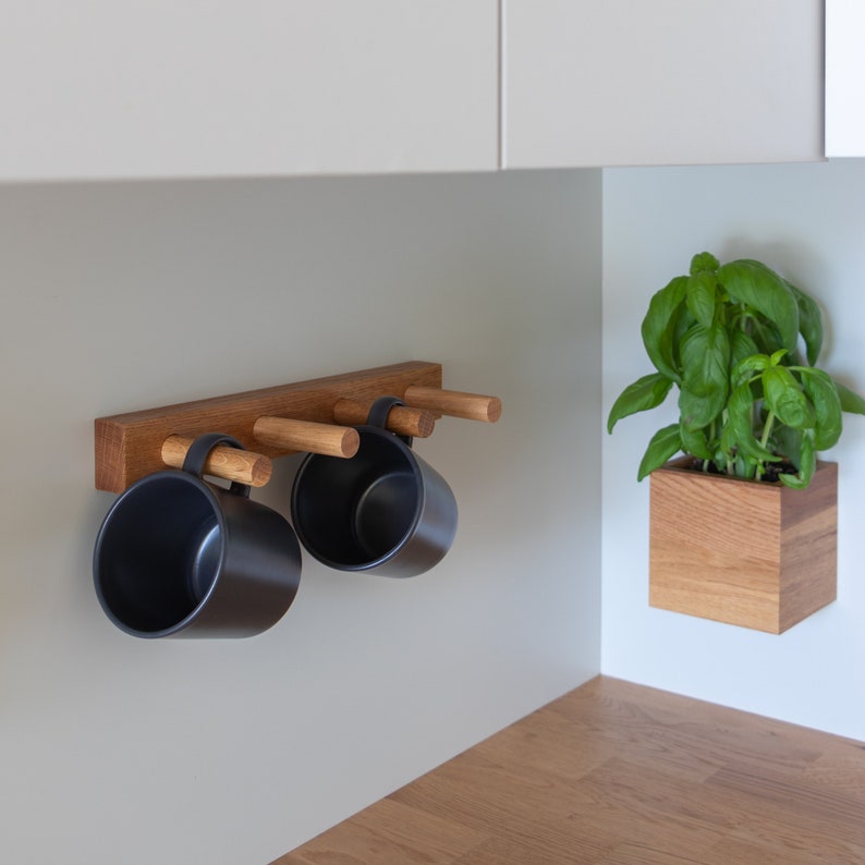 Magnetic kitchen towel hanger, magnetic coffee cup hanger, coffee mug rack, tea towel holder Hanger W basic image 7