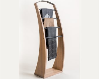 Solid Oak Clothes Valet Stand - Modern Bedroom Organizer